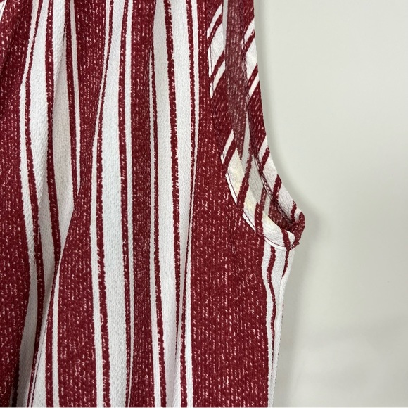 DAYLIGHT STRIPED SLEEVELESS JUMPSUIT CUT OUT NECKLINE IN RED & WHITE SIZE SMALL - Picture 16 of 16